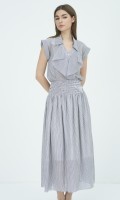 SIXDO G-Blue Stripe Raw Blouse